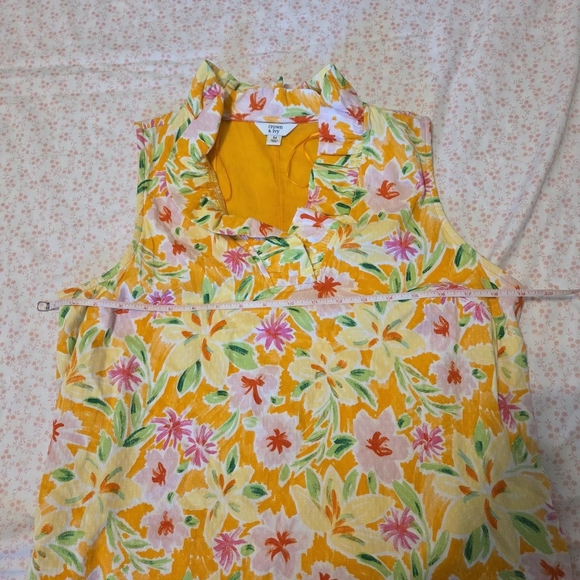 Crown & Ivy orange and yellow tropical floral mini dress size medium - Picture 4 of 4